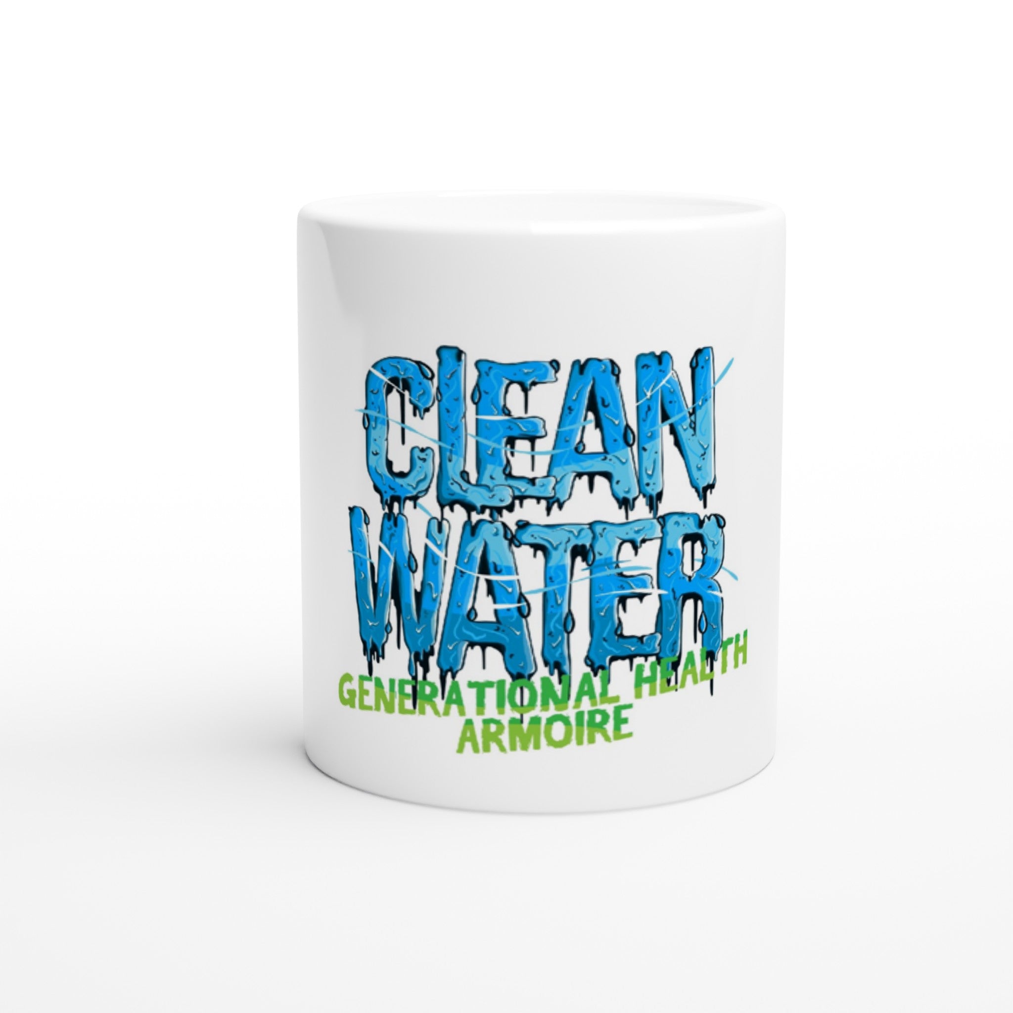 White 11oz Ceramic Mug - Clean Water